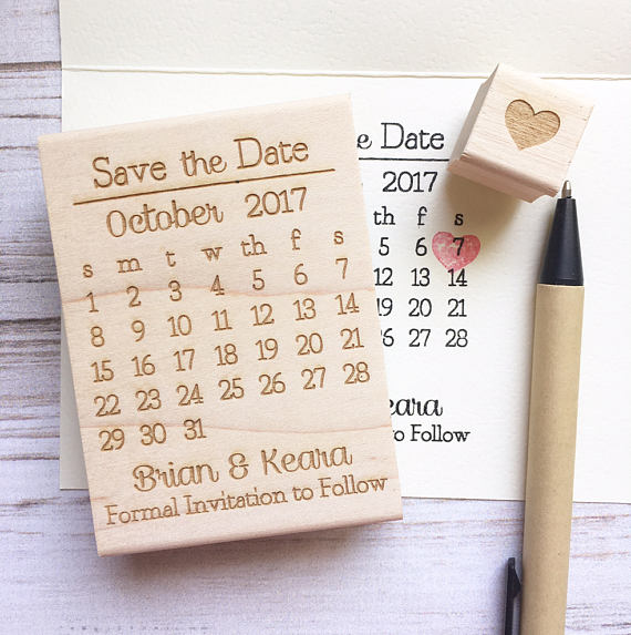 Original invitation with calendar shape